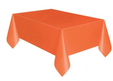 Orange Plastic Tablecover (137cm x 274cm)
