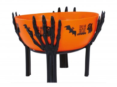 Orange Bowl with The Skeleton Hands Stand (26cm x 18cm)