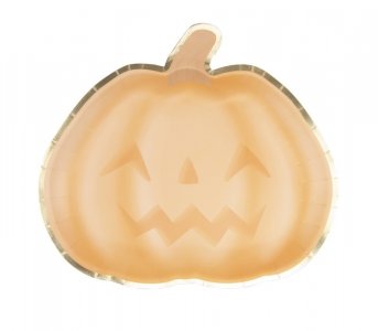 Pastel Orange Pumpkin Large Paper Plates (8pcs)