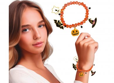 Orange Bracelet with Halloween Charms