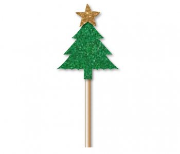Green Christmas Tree with Glitter Decorative Picks (12pcs)
