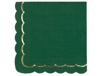 Green Luncheon Napkins with Gold Foiled Details (16pcs)