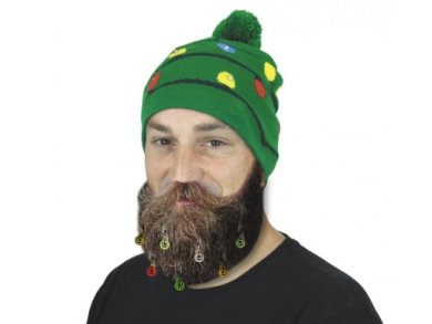 Green Hat with Flashing Christmas Lights
