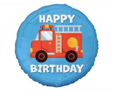 Fire Truck Happy Birthday Foil Balloon (45cm)