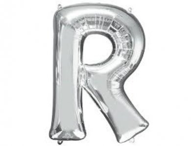 R Letter Balloon Silver (35cm)