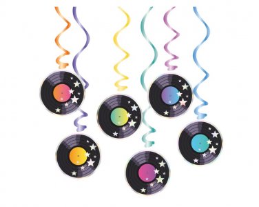 Retro Disco Διακοσμητικά Σπιράλ (6τμχ)