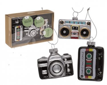 Retro Tree Decorations (3pcs)