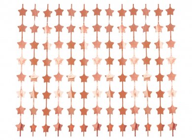 Ροζ Χρυσή Foil Κουρτίνα με Αστέρια (100εκ x 200εκ)