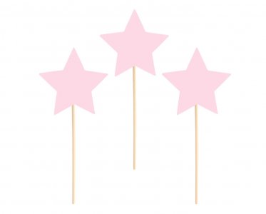 Pink Stars Decorative Picks (6pcs)