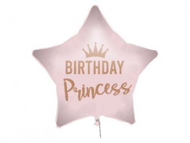 Pink Star Birthday Princess Foil Balloon 46cm