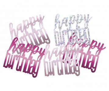 Pink Birthday Glitz Happy Birthday Table Confetti (14g)