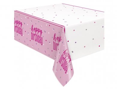 Ροζ Birthday Glitz Τραπεζομάντηλο (137εκ x 213εκ)