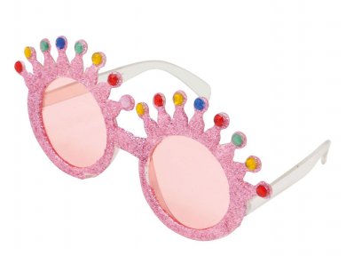 Pink Glitter Glasses with Colorful Gems