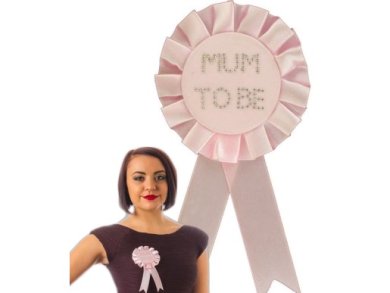 Ροζ Υφασμάτινη Mum to Be Κονκάρδα με Στρας