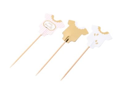 Pink and Gold Baby Rompers Decorative Picks (12pcs)