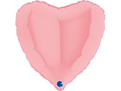 Matte Pink Heart Shaped Foil Balloon (46cm)
