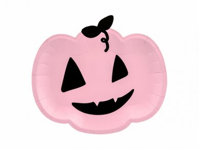 Pink Pumpkin Shaped Paper Plates (6pcs)