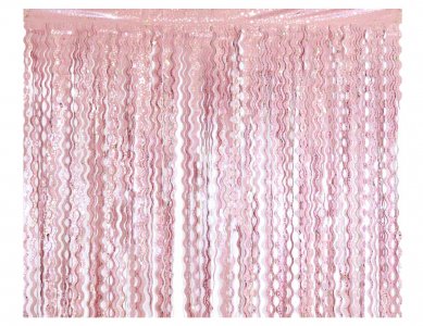 Ροζ Κουρτίνα με Ασημί Αστέρια (100εκ x 200εκ)