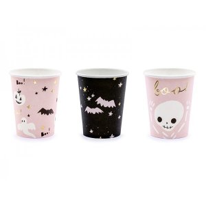 Pink and Black Halloween Paper Cups (6pcs)