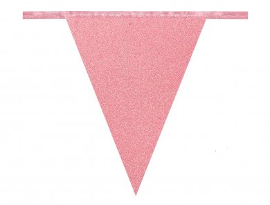 Pink with Glitter Flag Bunting (6m)