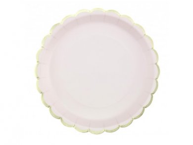 Pink Large Paper Plates with Gold Foiled Edge (8pcs)