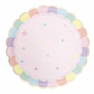 Pink Pattern Paper Plates (8pcs)