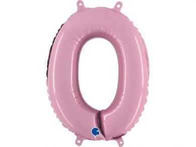 Pastel Pink Balloon Number 0 (35cm)