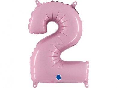Pastel Pink Balloon Number 2 (35cm)