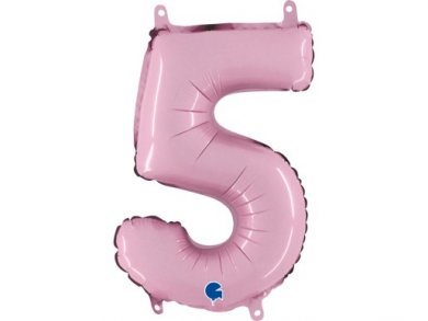 Pastel Pink Balloon Number 5 (35cm)