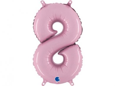 Pastel Pink Balloon Number 8 (35cm)