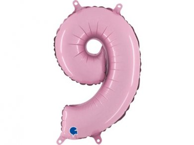 Pastel Pink Balloon Number 9 (35cm)