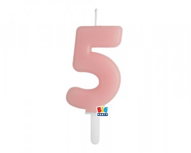 Baby Pink Number 5 Cake Candle (7cm)
