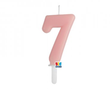 Baby Pink Number 7 Cake Candle (7cm)