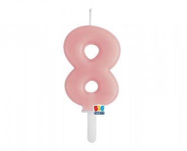 Baby Pink Number 8 Cake Candle (7cm)