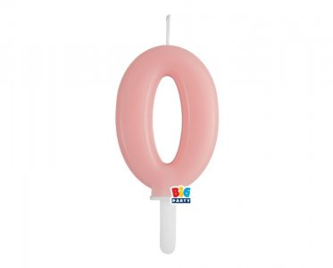 Baby Pink Number 0 Cake Candle (7cm)