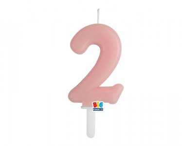 Baby Pink Number 2 Cake Candle (7cm)