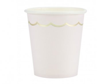 Pink Paper Cups with Gold Foiled Detail (8pcs)