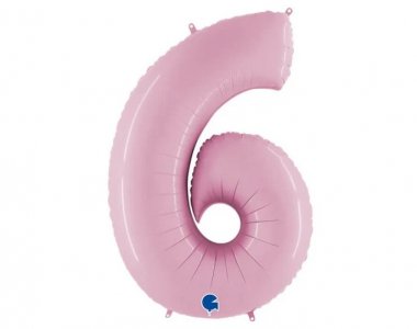 Pink Pastel Super Shape Balloon Number 6 (100cm)