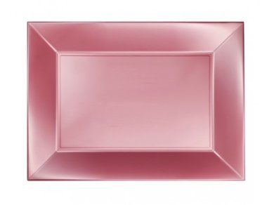 Ροζ Περλέ Μακρόστενα Πλαστικά Πιάτα (8τμχ)
