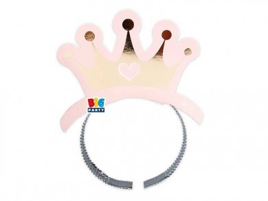 Pink Princess with Gold Foiled Print Headbands (4pcs)