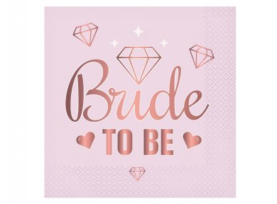 Ροζ Χαρτοπετσέτες Bride to Be με Ροζ Χρυσό Τύπωμα (20τμχ)
