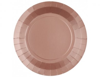 Ροζ Χρυσά Μεγάλα Χάρτινα Πιάτα (10τμχ)