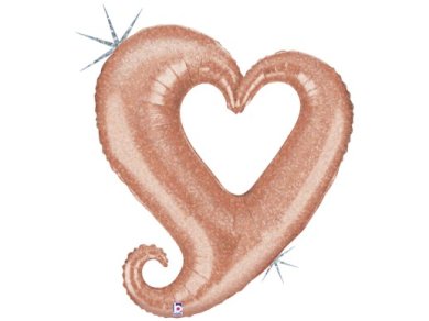 Rose Gold Perforated Heart Supershape Balloon (94cm)