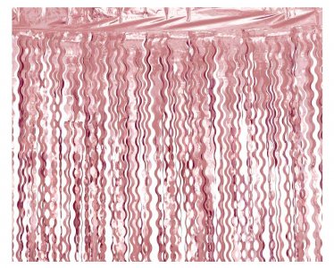 Rose Gold Wavy Foil Curtain (100cm x 200cm)