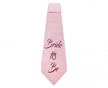 Ροζ Χρυσή Υφασμάτινη Γραβάτα Bride to Be