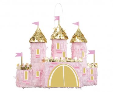 Princess Castle Pinata in Pink and Gold Color