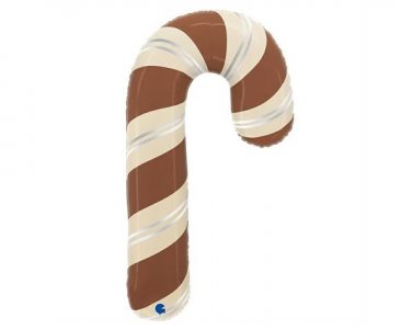 Satin Chocolate and Cream Candy Cane Super Shape Foil Balloon (89cm)
