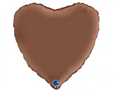 Satin Chocolate Καρδιά Foil Μπαλόνι (45εκ)