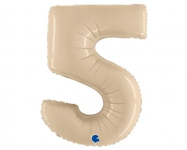Satin Cream Αριθμός 5 Super Shape Μπαλόνι (100εκ)