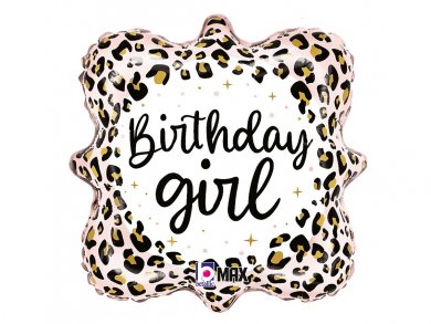 Satin Leopard Birthday Girl Foil Μπαλόνι (46εκ)